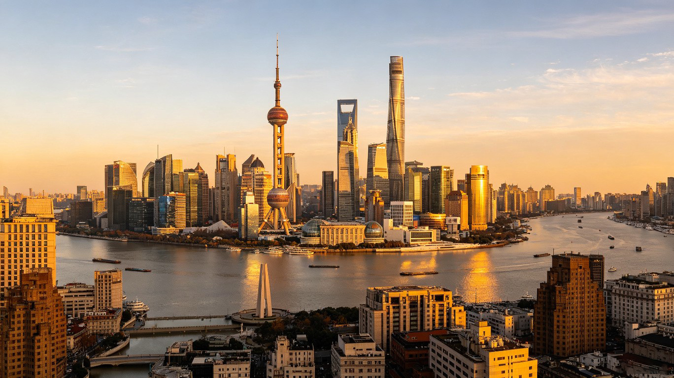 Shanghai business district skyline